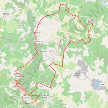 Itinéraire St Sulpice vers Le Palin 32 kms, distance, dénivelé, altitude, carte, profil, trace GPS