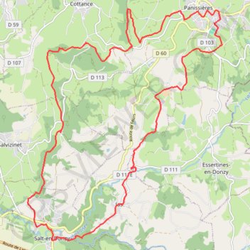 Itinéraire Le Sentier du Monorail - Panissières, distance, dénivelé, altitude, carte, profil, trace GPS