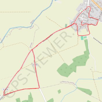 Itinéraire Parcours des foulées du Plessis-Feu-Aussoux, distance, dénivelé, altitude, carte, profil, trace GPS
