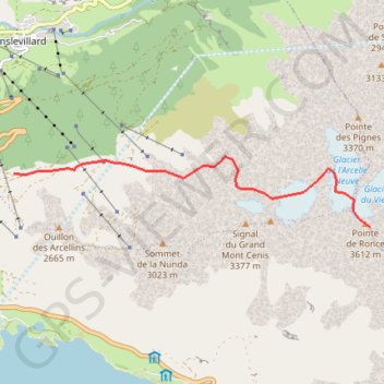 Itinéraire Pointe de Ronce, distance, dénivelé, altitude, carte, profil, trace GPS