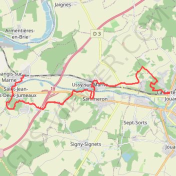 Itinéraire Ussy-sur-Marne, distance, dénivelé, altitude, carte, profil, trace GPS