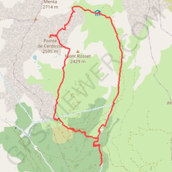 Itinéraire Pointe de Cerdosse, distance, dénivelé, altitude, carte, profil, trace GPS