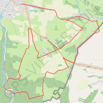Itinéraire Circuit des 2 rivières - Cousolre, distance, dénivelé, altitude, carte, profil, trace GPS