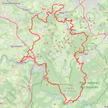 Itinéraire Trail « les 100k Célestes XXV » - Soiron, distance, dénivelé, altitude, carte, profil, trace GPS