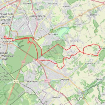Itinéraire huldenberg, distance, dénivelé, altitude, carte, profil, trace GPS