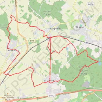 Itinéraire Forêt des Quatre Piliers, distance, dénivelé, altitude, carte, profil, trace GPS