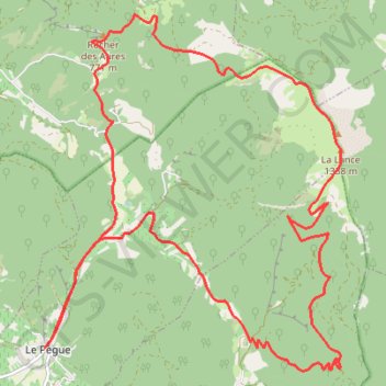 Itinéraire Le sommet de la Lance - Le Pègue, distance, dénivelé, altitude, carte, profil, trace GPS