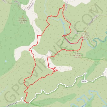 Itinéraire Collobriéres les cascades, distance, dénivelé, altitude, carte, profil, trace GPS