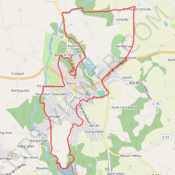 Itinéraire Randonnée autour de Riec, distance, dénivelé, altitude, carte, profil, trace GPS