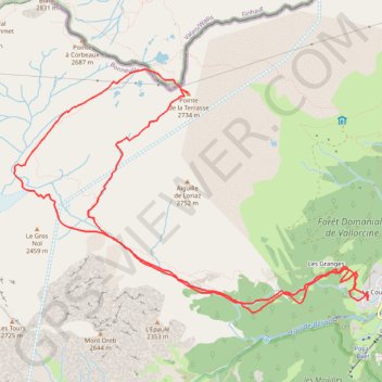 Itinéraire Pointe de la Terrasse, distance, dénivelé, altitude, carte, profil, trace GPS