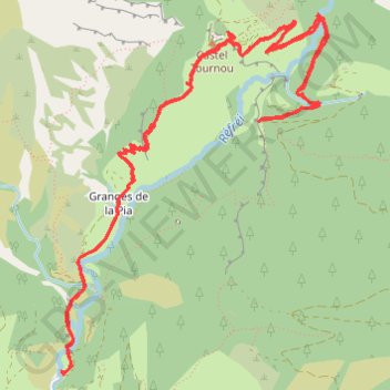 Itinéraire Tende - Castel Tournou et rochers de Servia, distance, dénivelé, altitude, carte, profil, trace GPS