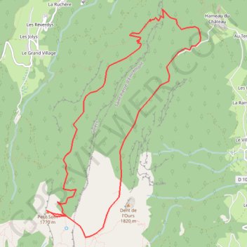 Itinéraire Le Petit Som par Bovinant et retour par Léchaud, distance, dénivelé, altitude, carte, profil, trace GPS