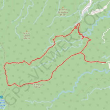 Itinéraire Boucle Source de Sofaïa - Tête-Allègre-La-Boucan, distance, dénivelé, altitude, carte, profil, trace GPS
