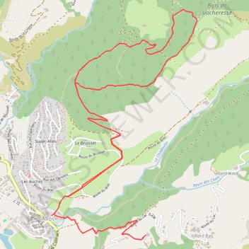 Itinéraire trace allos 1, distance, dénivelé, altitude, carte, profil, trace GPS