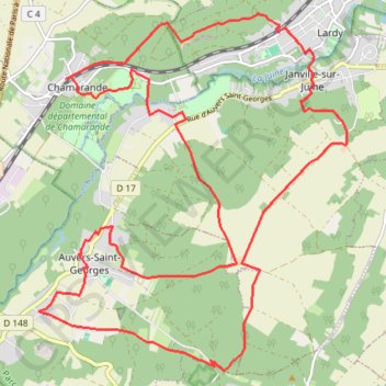 Itinéraire CHAMARANDE, distance, dénivelé, altitude, carte, profil, trace GPS