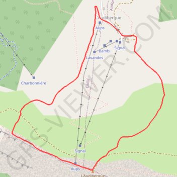 Itinéraire L'Audibergue, distance, dénivelé, altitude, carte, profil, trace GPS