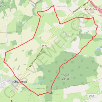 Itinéraire Centre de la France, distance, dénivelé, altitude, carte, profil, trace GPS