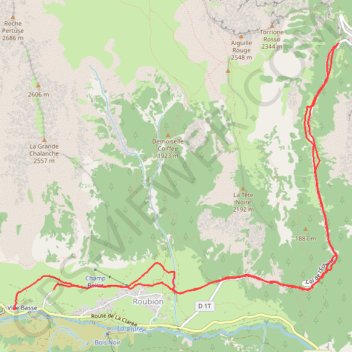 Itinéraire Névache, col de l'Échelle, distance, dénivelé, altitude, carte, profil, trace GPS