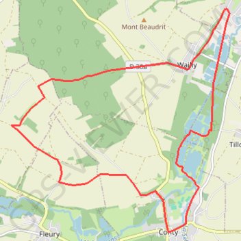 Itinéraire Les monts de Velennes - Conty, distance, dénivelé, altitude, carte, profil, trace GPS