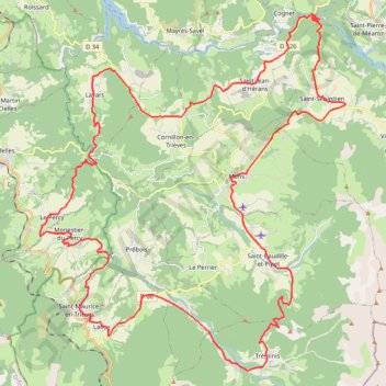 Itinéraire Tour du trièves sans Clelles, distance, dénivelé, altitude, carte, profil, trace GPS