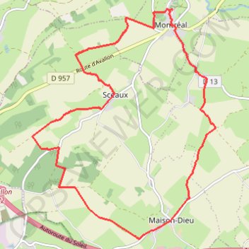 Itinéraire Montréal et son église, distance, dénivelé, altitude, carte, profil, trace GPS