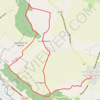 Itinéraire Chemin de Charlotte Cordan d'Armont - Saint-Germain-la-campagne, distance, dénivelé, altitude, carte, profil, trace GPS