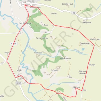 Itinéraire Maubec du foie gras, distance, dénivelé, altitude, carte, profil, trace GPS