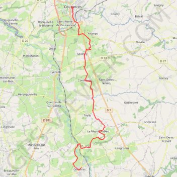 Itinéraire Le chemin aux Anglais - Coutances à Cérences, distance, dénivelé, altitude, carte, profil, trace GPS