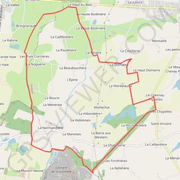 Itinéraire Guipel La Normandiere, distance, dénivelé, altitude, carte, profil, trace GPS
