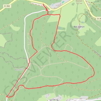 Itinéraire Randonnée raquettes sous le Donon, distance, dénivelé, altitude, carte, profil, trace GPS