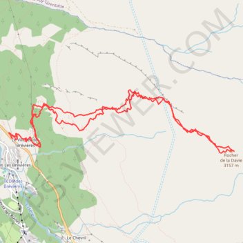 Itinéraire Rocher de la davie, distance, dénivelé, altitude, carte, profil, trace GPS