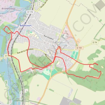 Itinéraire Randonnée BALLANCOURT, distance, dénivelé, altitude, carte, profil, trace GPS