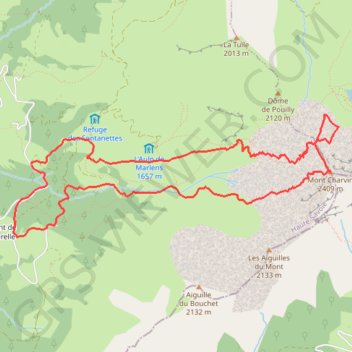 Itinéraire Mont Charvin Face NE et SW (Bornes - Aravis), distance, dénivelé, altitude, carte, profil, trace GPS