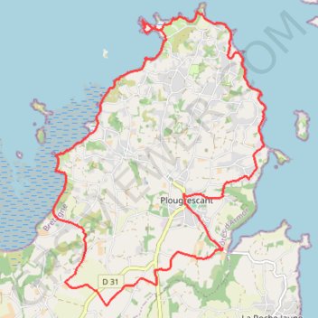 Itinéraire Grand tour de Plougrescant, distance, dénivelé, altitude, carte, profil, trace GPS