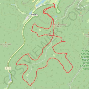 Itinéraire Quelques rochers remarquables du Breitschloss, distance, dénivelé, altitude, carte, profil, trace GPS