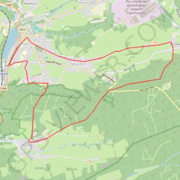 Itinéraire Vielsalm : Pays du bois, de la pierre de l'eau, distance, dénivelé, altitude, carte, profil, trace GPS