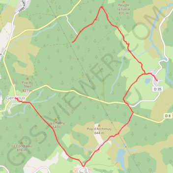 Itinéraire Gentioux Pigerolles, le circuit de Paillier, distance, dénivelé, altitude, carte, profil, trace GPS