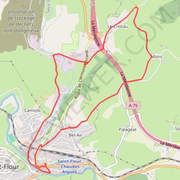Itinéraire Autour de Saint-Flour, distance, dénivelé, altitude, carte, profil, trace GPS