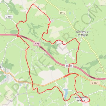 Itinéraire Saint Bonnet de Four, distance, dénivelé, altitude, carte, profil, trace GPS