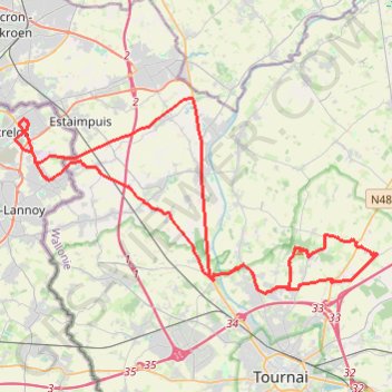 Itinéraire Sortie mont saint aubert, distance, dénivelé, altitude, carte, profil, trace GPS