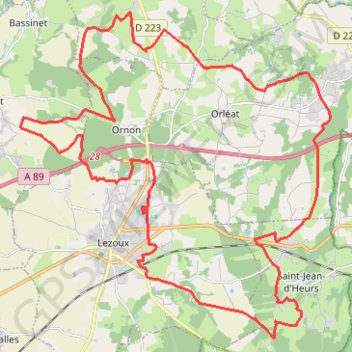 Itinéraire Les alentours de Lezoux, distance, dénivelé, altitude, carte, profil, trace GPS