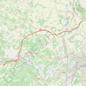 Itinéraire Saint Amant Gensac, distance, dénivelé, altitude, carte, profil, trace GPS