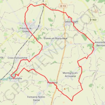 Itinéraire Sources de la Somme, distance, dénivelé, altitude, carte, profil, trace GPS