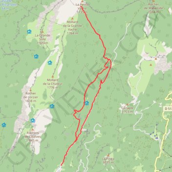 Itinéraire Le Col de la Petite Vache en raquettes, distance, dénivelé, altitude, carte, profil, trace GPS