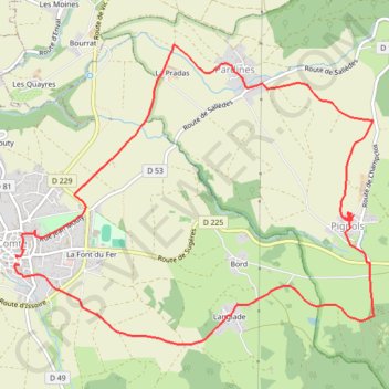 Itinéraire Le bassin de Vic-le-Comte, distance, dénivelé, altitude, carte, profil, trace GPS