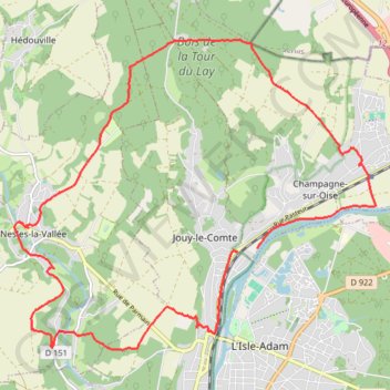 Itinéraire Autour de Parmain (95), distance, dénivelé, altitude, carte, profil, trace GPS