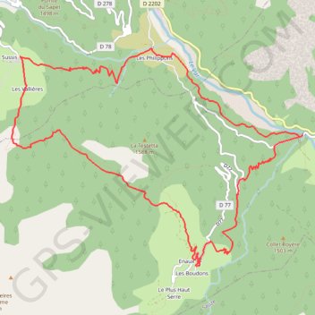Itinéraire Circuit Enaux-Sussis, distance, dénivelé, altitude, carte, profil, trace GPS