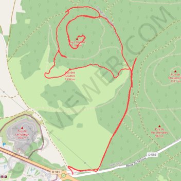 Itinéraire Rando Puy Chopine et Puy des Gouttes, distance, dénivelé, altitude, carte, profil, trace GPS