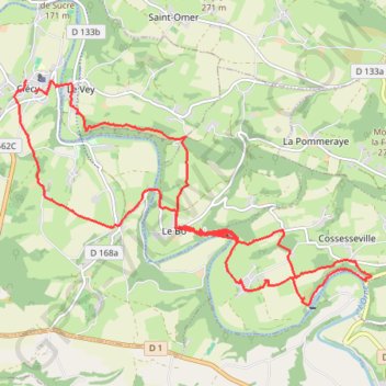 Itinéraire Suisse Normande Rochers des Parcs, distance, dénivelé, altitude, carte, profil, trace GPS