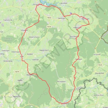 Itinéraire tdch-butg-j1-64kms, distance, dénivelé, altitude, carte, profil, trace GPS